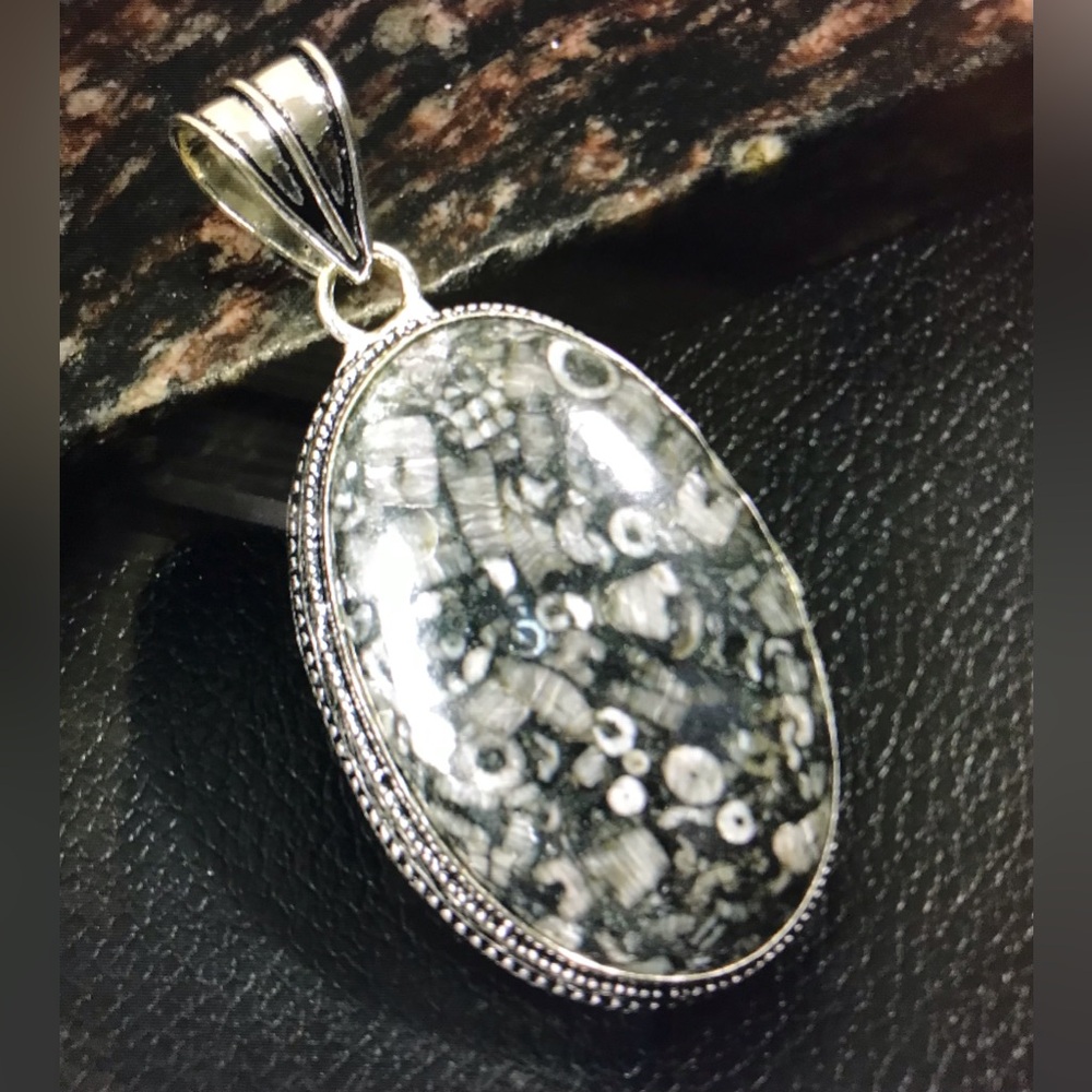 Crinoid Stamped 925 Sterling Silver Necklace